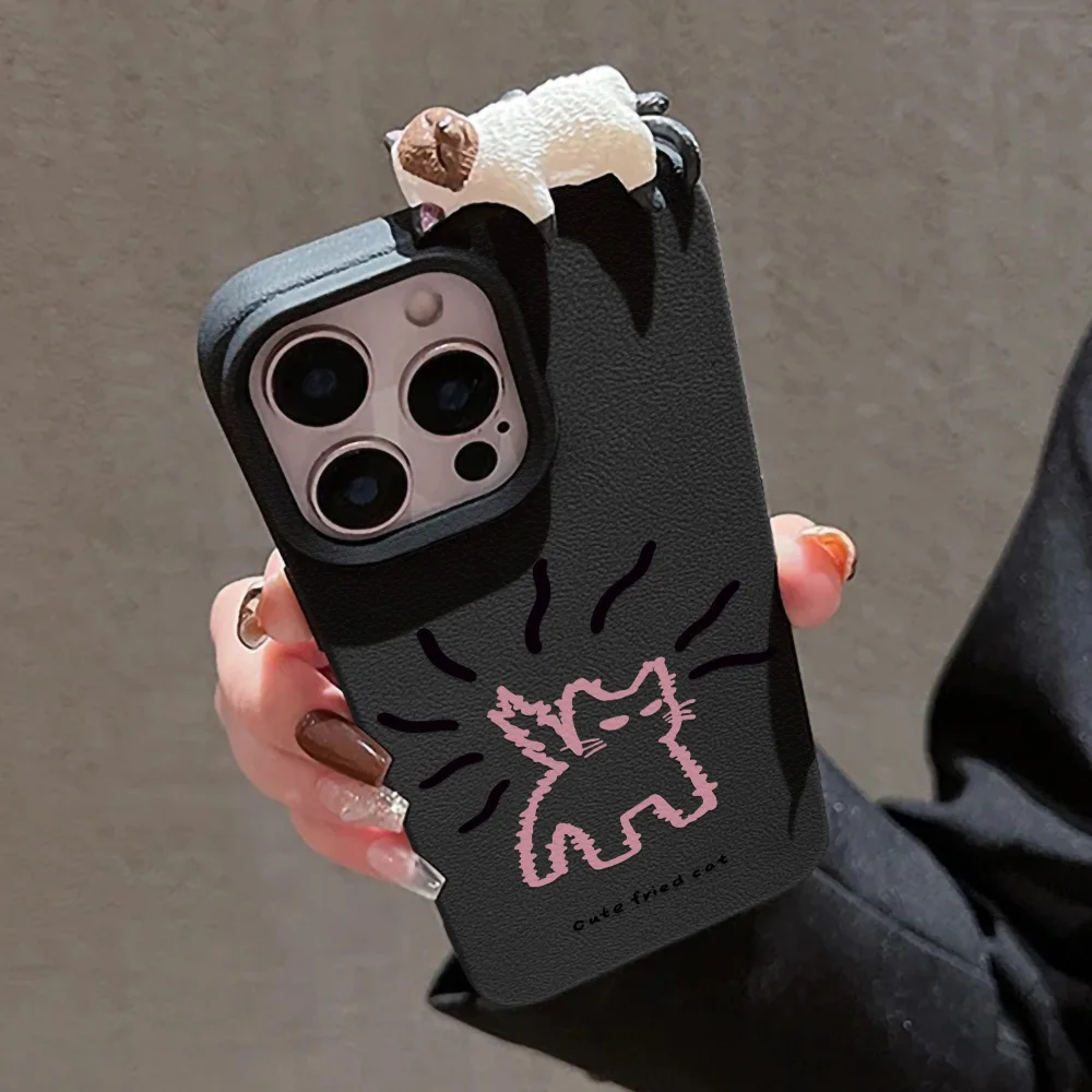 Ins Korea Nette 3D Katze Fall Für iPhone 17 Air 17 16 15 Pro Max 11 12 13 14 Pro Max 14 15 Plus iPhone 17 17 Stoßfest Abdeckung Funda