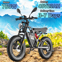 FAFREES F20 ULTRA (Upgraded Version) Electric Bicycle 750W 48V25AH Adult City Electric Bike 20*5.0 inch Fat Tire Off-road E-bike
