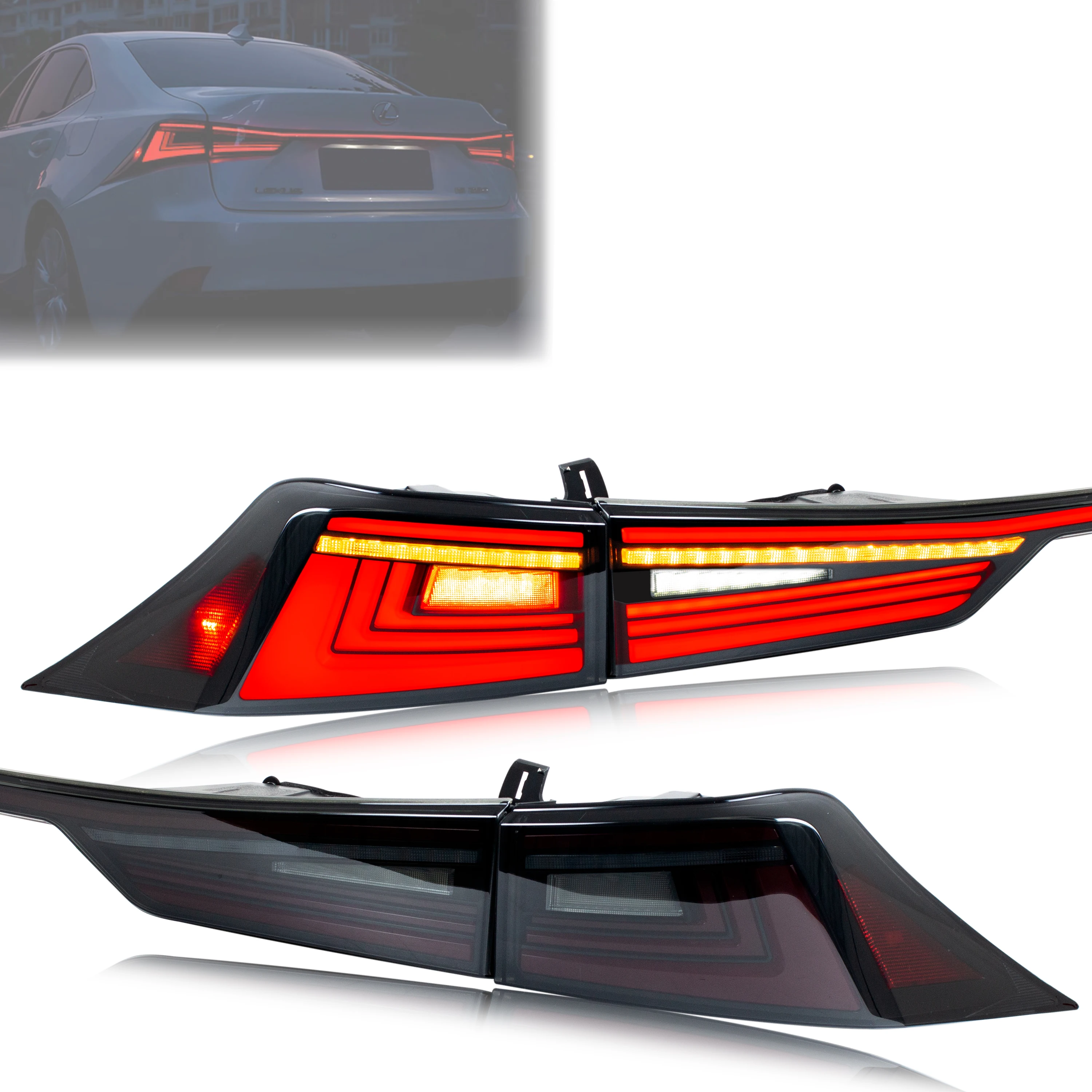 LED Tail Lights & Trunk Lamp for Lexus IS250 IS350 IS200t IS300 ISF 2014-2020 Dynamic Animation Sequential Indicator Rear Lamps