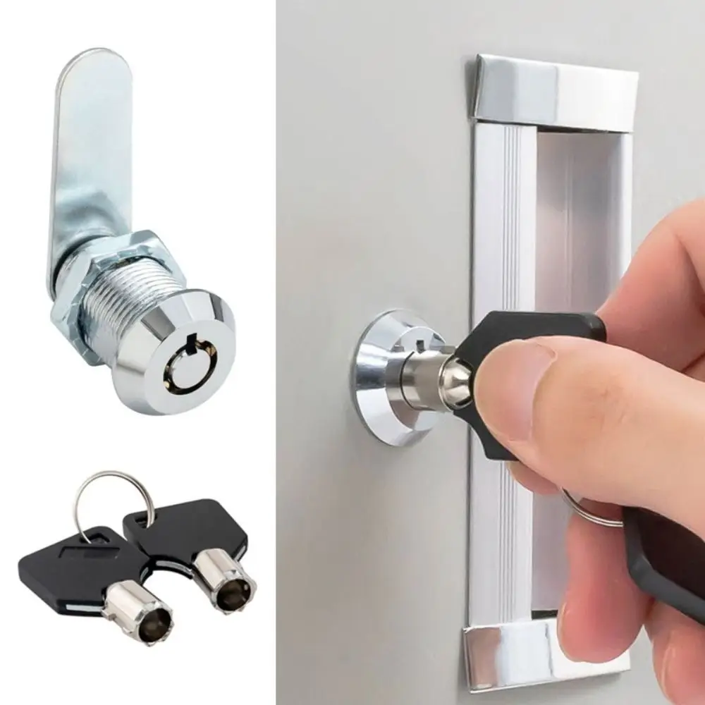 16-30mm Length Drawer Lock Locking Plate Mechanical Tongue Cabinet Lock 2 Keys Included Metal Body Mailbox Lock For Door Use