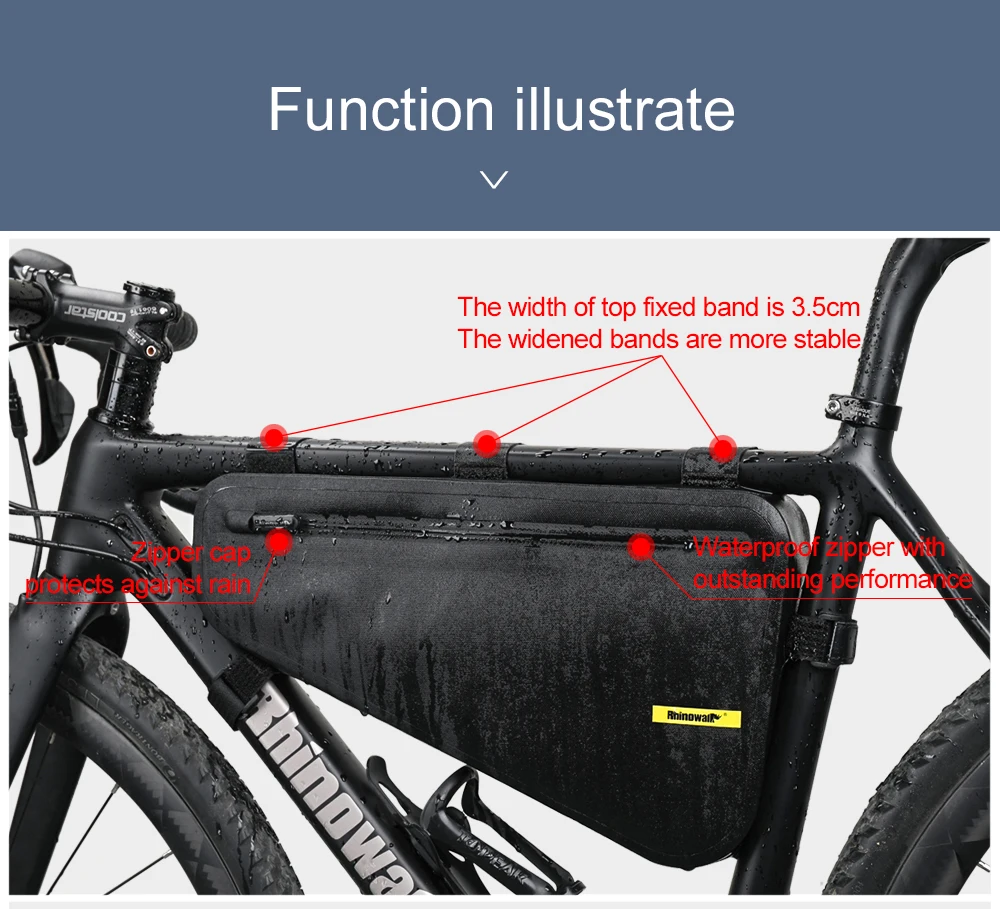 Rhinowalk 4L Bike Rahmen Tasche Dreieck Tasche Große Kapazität MTB Rennrad Durable Top Rohr Pannier Tasche Fahrrad Zubehör – Detail 12