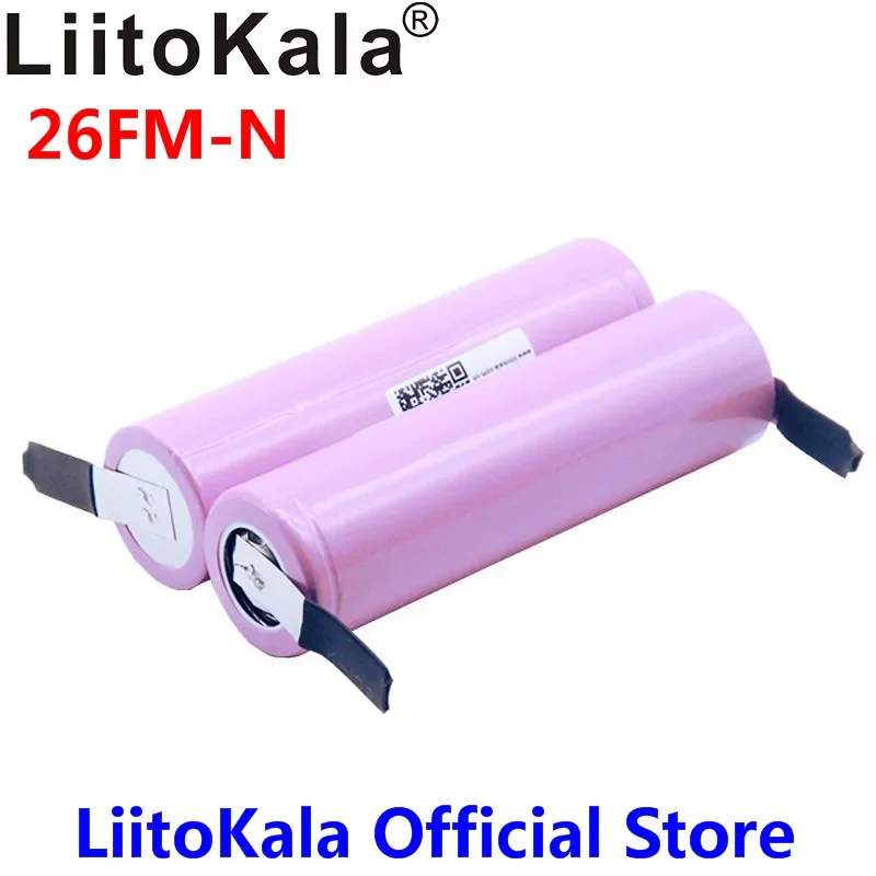 LiitoKala 18650 2600mAh Lithium Ion Rechargeable Battery ICR18650-26FM 20A Discharge Li-ion Battery 15A Cell + DIY Nickel