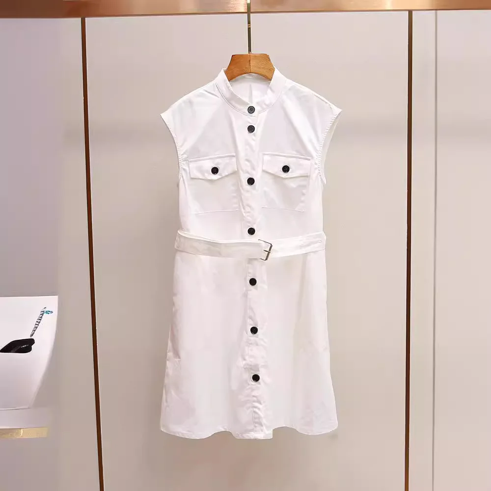 

Элегантное женское однотонное платье MaSande: универсальное, для повседневной носки, с одной пуговицей, модное, А-силуэт, миди