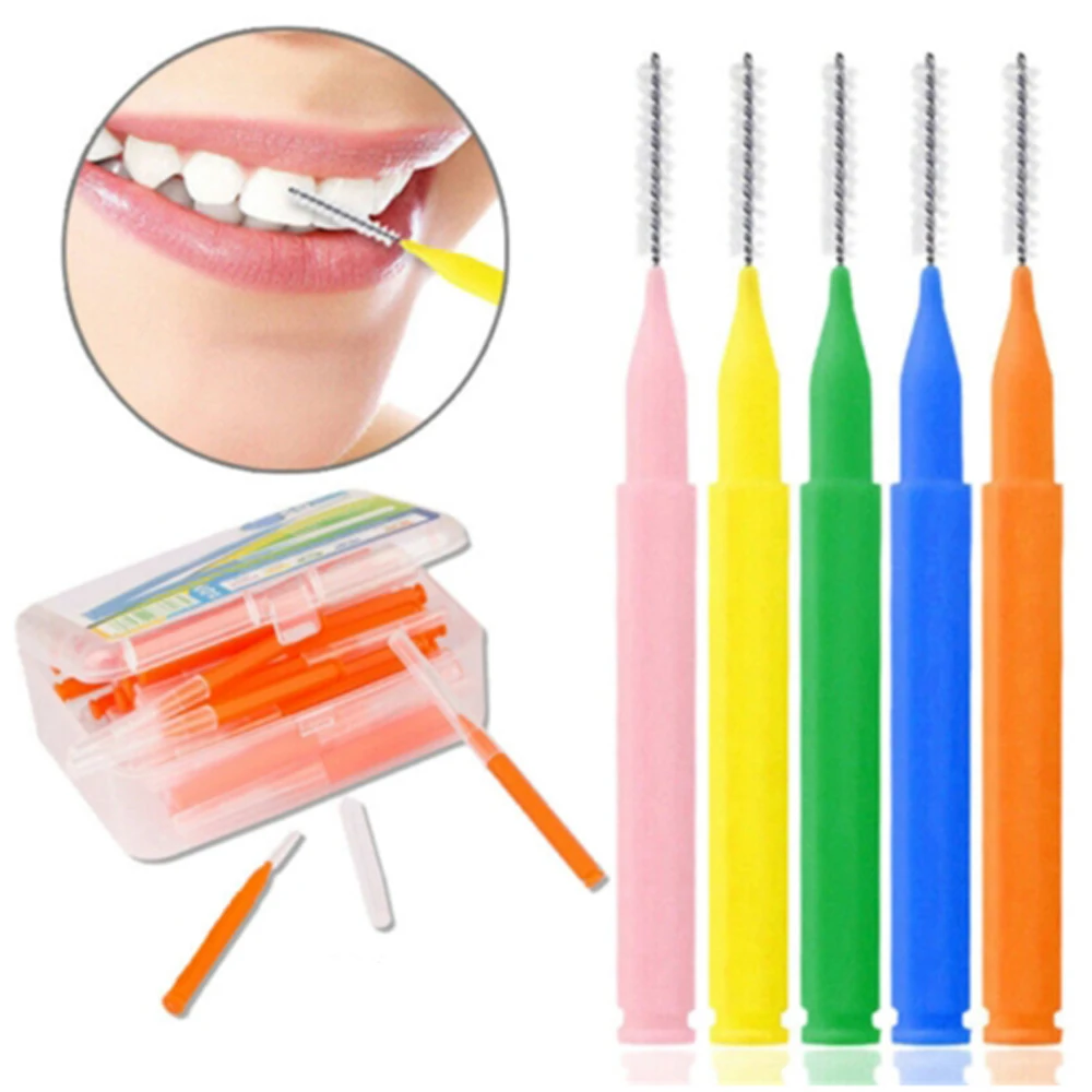 

40pcs/box 0.8-1.2mm Interdental Brushes Tooth Floss Oral Hygiene Dental Cleaning Tool Oral Care