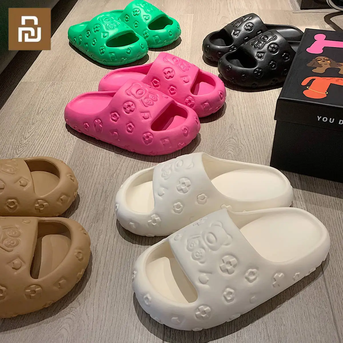 

Youpin Cartoon Cute Bear EVA Sandals And Slippers Female Summer Fashion Home With Anti-collision Thick-soled Women Slippers
