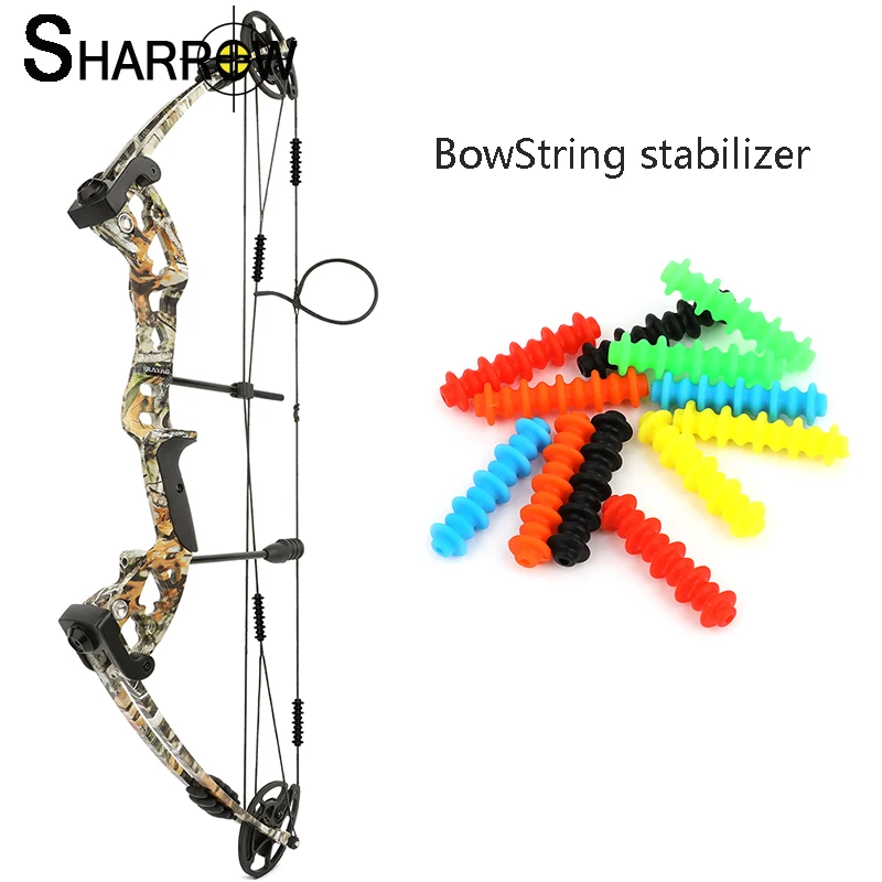 

2pcs Archery Compound Bowstring Stabilizer Silicone Compound Bow String Shock Absorber Silencer For Hunting Shooting Accessory