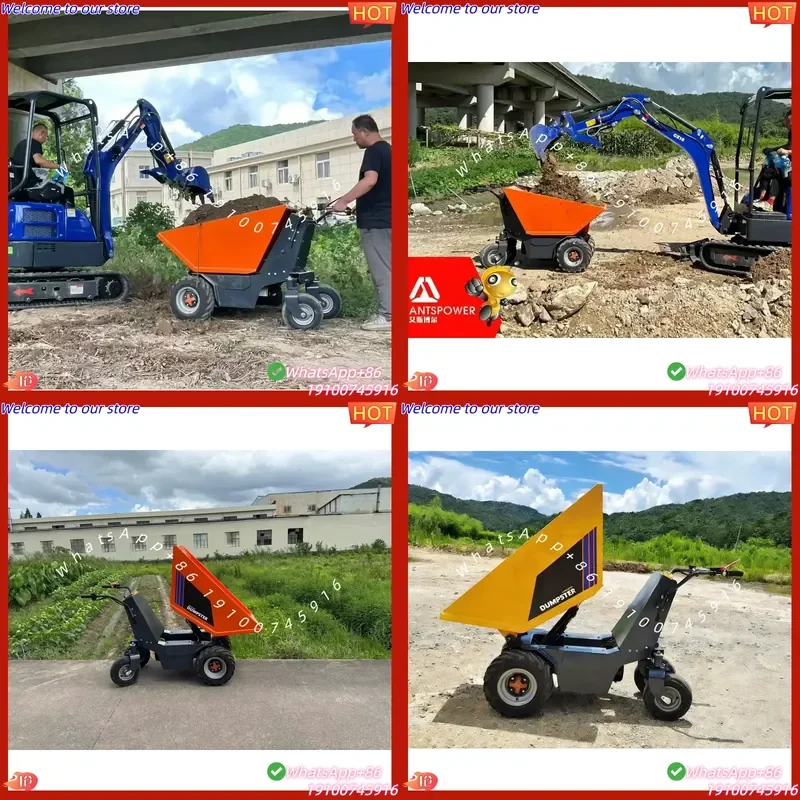 CE Certificate Chaungxin 2026 CE Approved 500Kg Load Capacity 48V 32AH High Quality Electric Wheelbarrow Mini Dumper