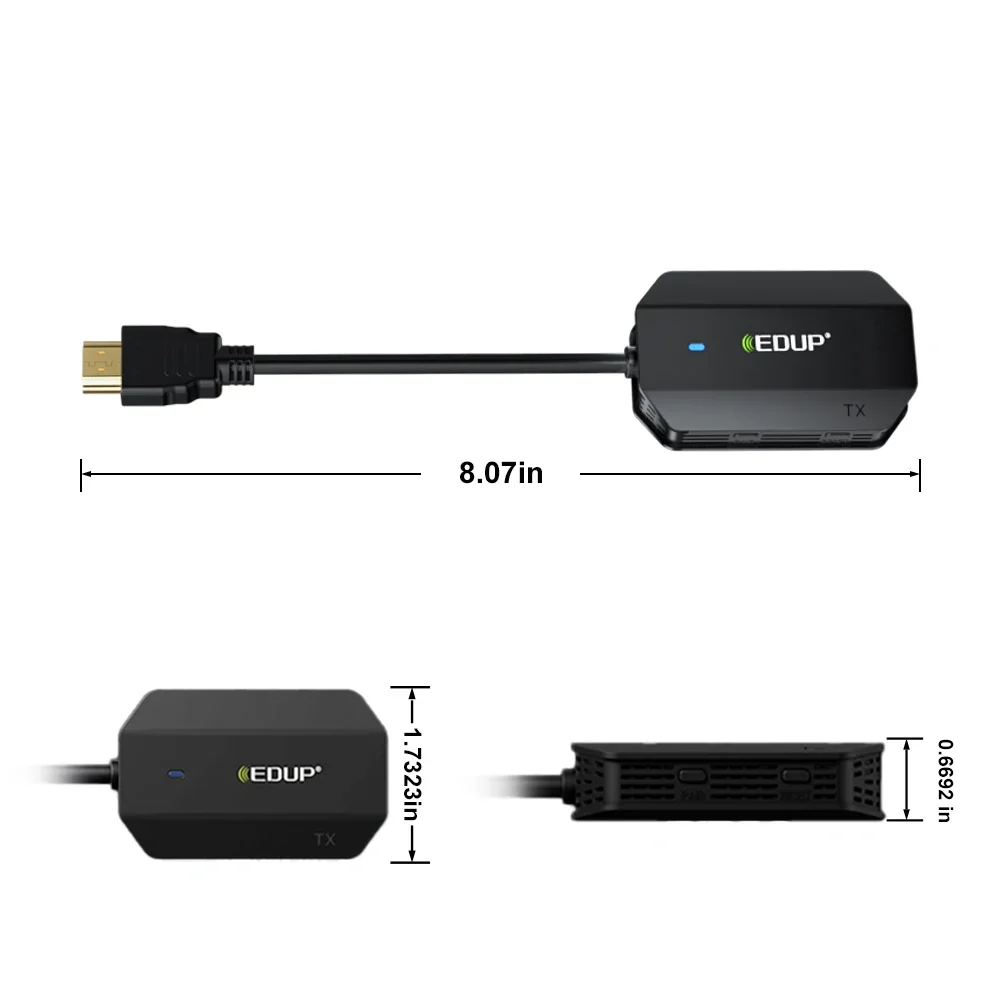 EDUP Wireless HDMI Extender 1080P Network-free 30M Range Live Stream Screen Sharing Device Video Projection to Monitor HD TV