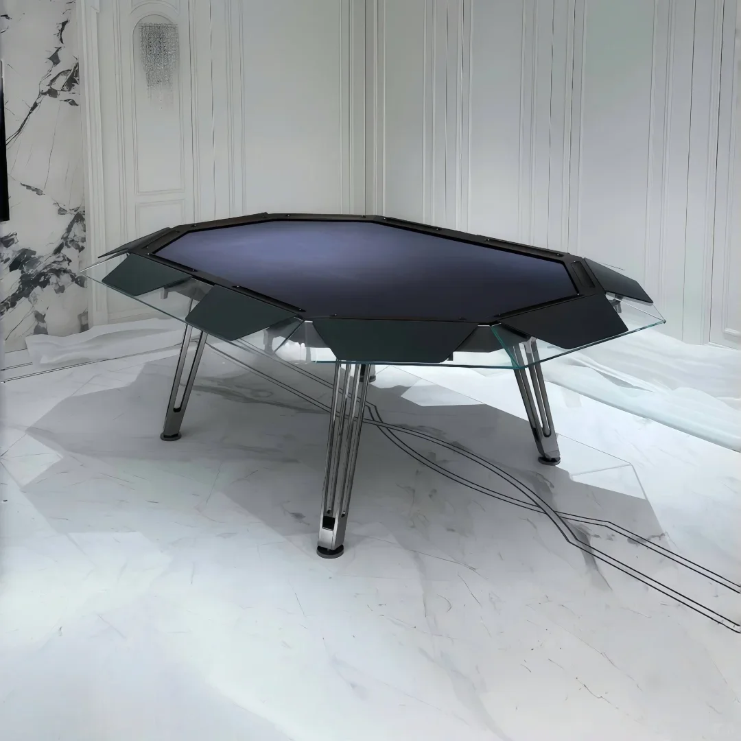 Luxury 8 Players Round Poker Table, Italian Design Table, Entertainment Furniture