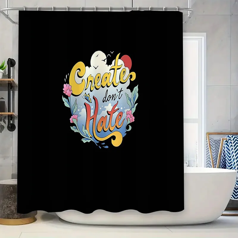 

Floral Shower Curtain Botanical Tropical Leaves Pattern Waterproof Bathroom Decor Vintage Farmhouse Style Fabric Backdrop