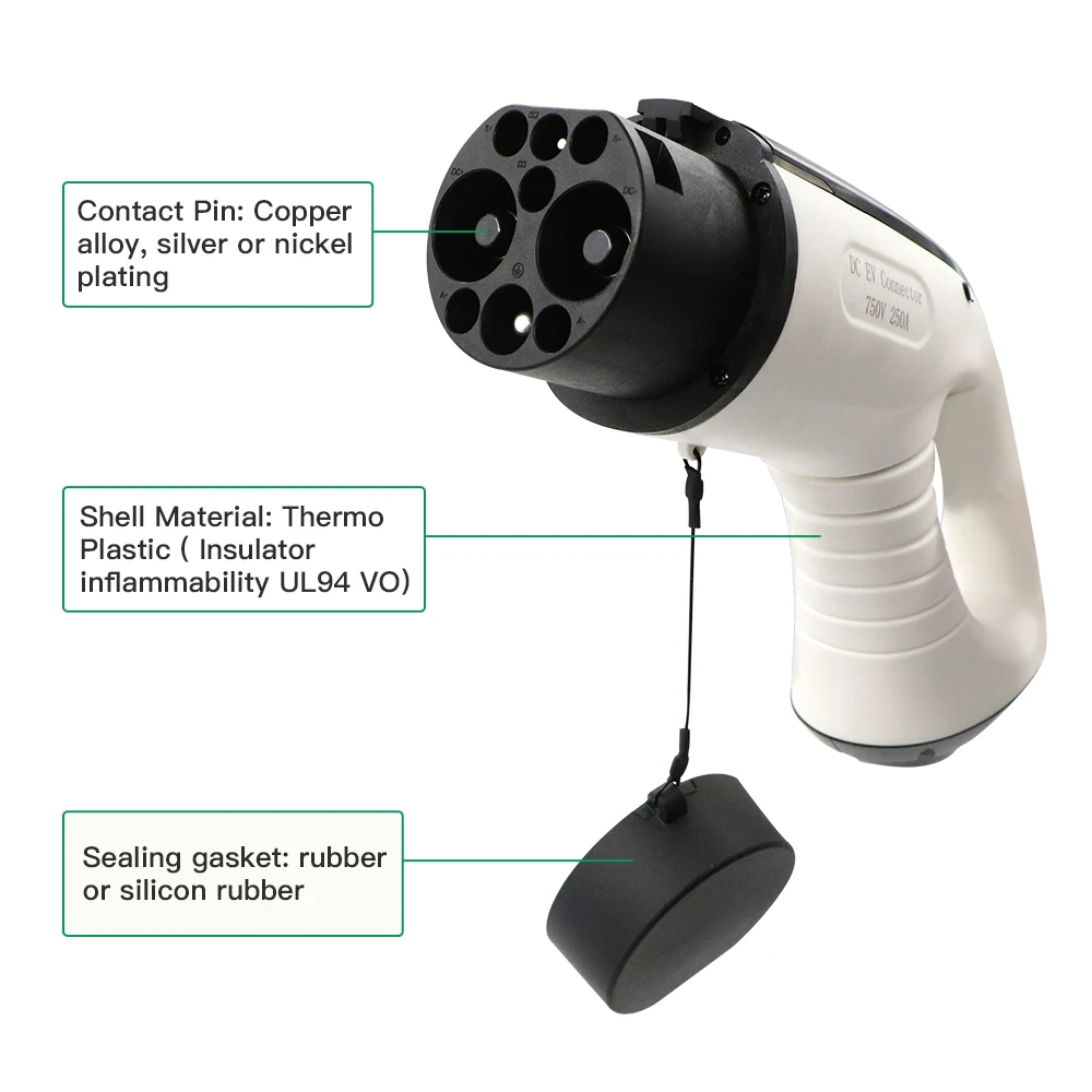 

Chiefleed GB/T Китайский стандарт 80A 125A 200A DC Штепсельная вилка зарядного устройства для электромобиля Разъем для зарядки без кабеля