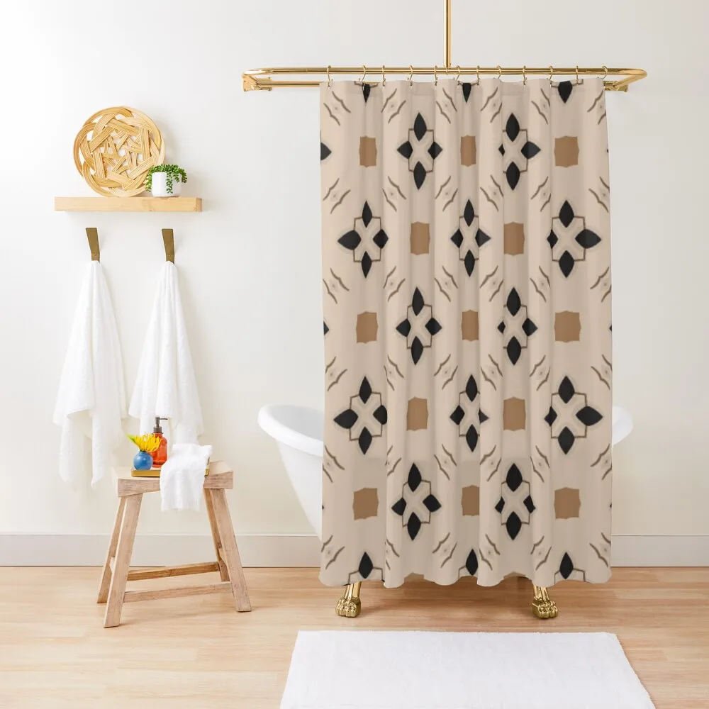 

Beige, Brown and Black Abstract Shower Curtain Anti-Mold Waterproof Shower Luxury Bathroom Shower Waterproof Curtain