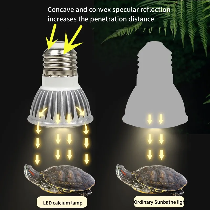 UVA + UVB LED rettile lampada tartaruga prendere il sole lampada termica spettro completo 5.0 10.0 lampada solare per Toitose lucertola serpente