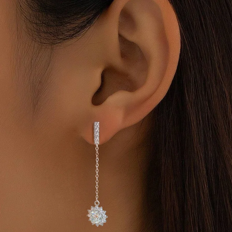 

DWJ 1CT Муасса с бриллиантами, круглые серьги-гвоздики с подсолнухом для женщин, повседневная одежда, настоящее серебро 925 пробы, ювелирные изделия высокого качества