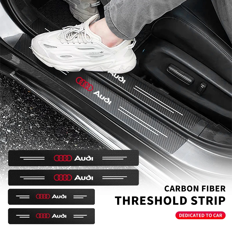 4 قطعة شعار السيارة عتبة قطاع عتبة الباب حماية ملصق لأودي 8P B9 8V A5 A6 C7 RS RS3 RS4 RS5 RS6 RS7 A7 Q3 Q5 Q7 S3 S6 #1