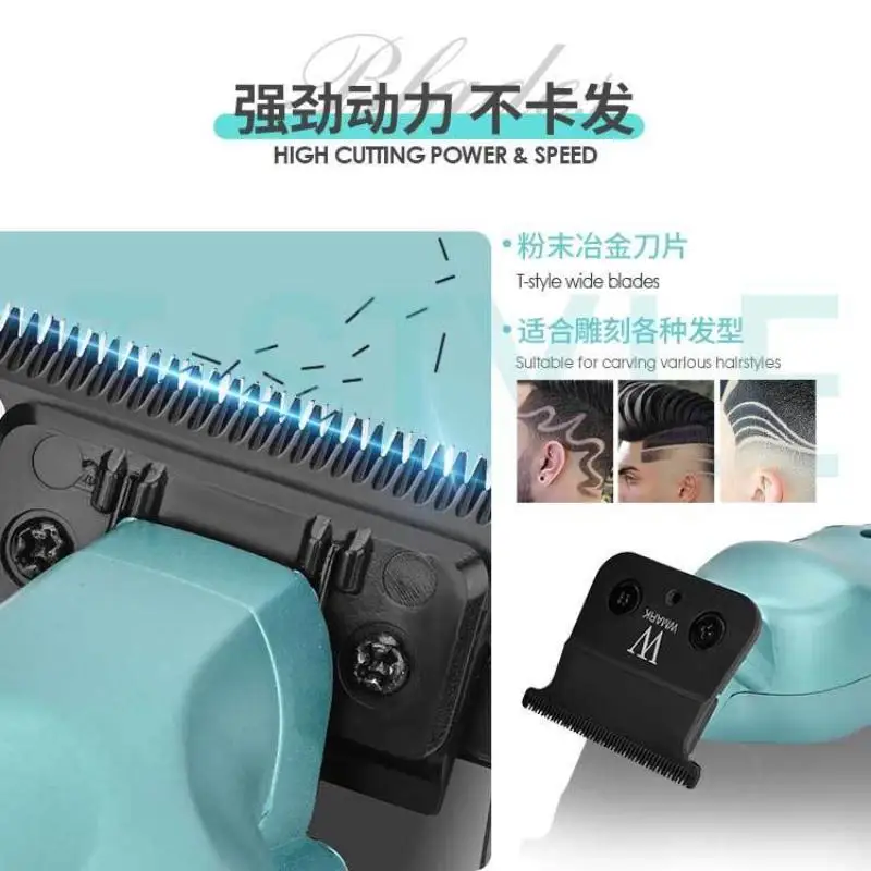 WMARK NG-317 Professional Electric Hair Clipper 7000 RPM Fine Trimming with Charging Stand, Specifically for Men's Slicked-Back