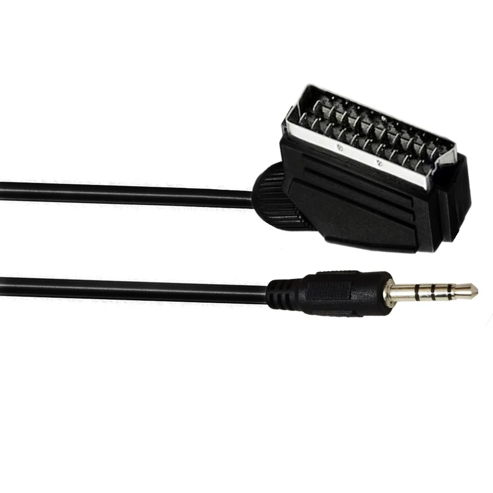 1Pc Scart Cable 21 Pin Scart Jack To 3.5mm Male Stereo Jack Full HD TV Multiple Shieldings Precision Connector 3.5 Audio Cable