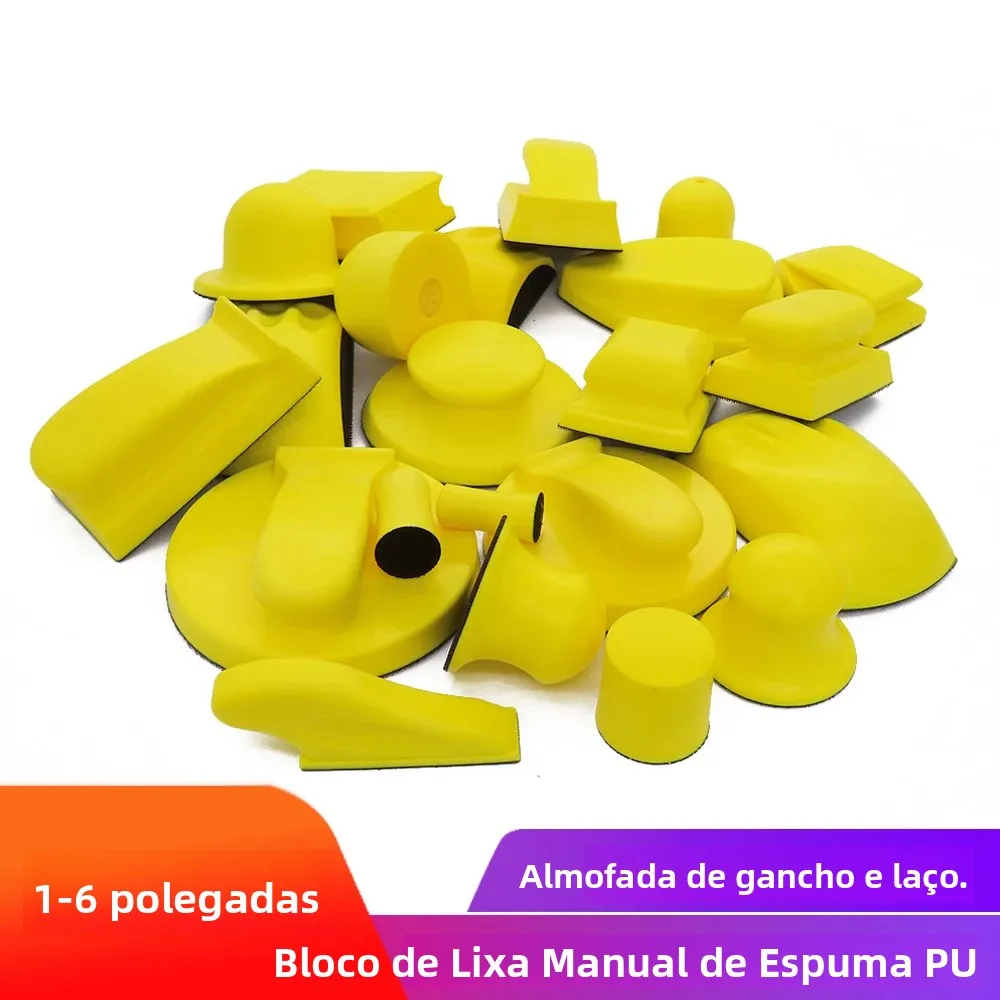 Suporte para Disco de Lixa, Base para Lixa, Almofada de Polimento, Bloco de Lixamento Manual, Disco de Lixa de Espuma PU para Polimento de Madeira e Metal