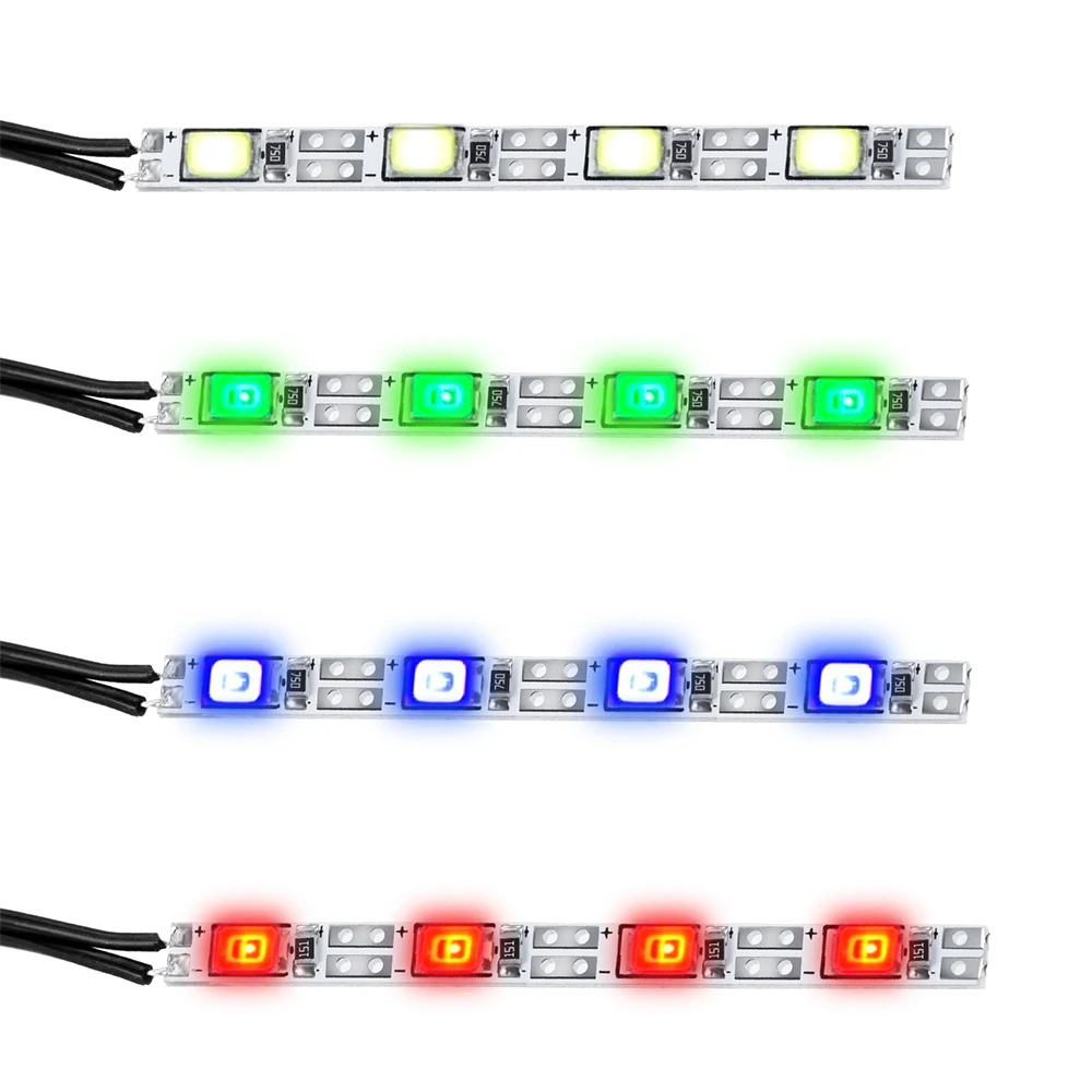 AXSPEED 1/2/3/4LEDs Chassis Lights Flash Night Lamps Light Belt for Axial SCX10 TRX4 D90 Tamiya 1/10 1/8 RC Crawler Buggy Car