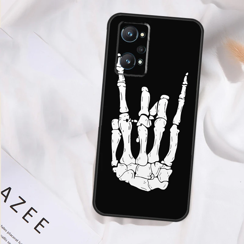 حافظة فنية هيكل عظمي لهاتف Realme 14 13 12 11 15 Pro Plus GT6 GT7 Pro C55 C51 C35 C33 C61 C65 C67 C63 C71 C75