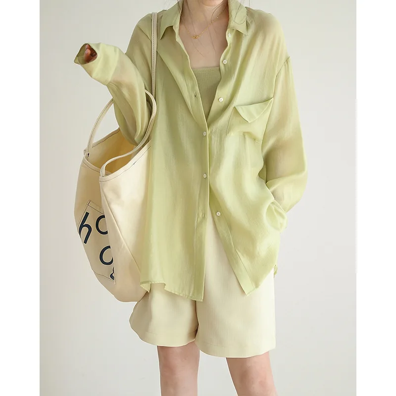 Boweylun Long-sleeved Sunscreen Female Summer New Fashion Loose Thin Section Shirt Jacket