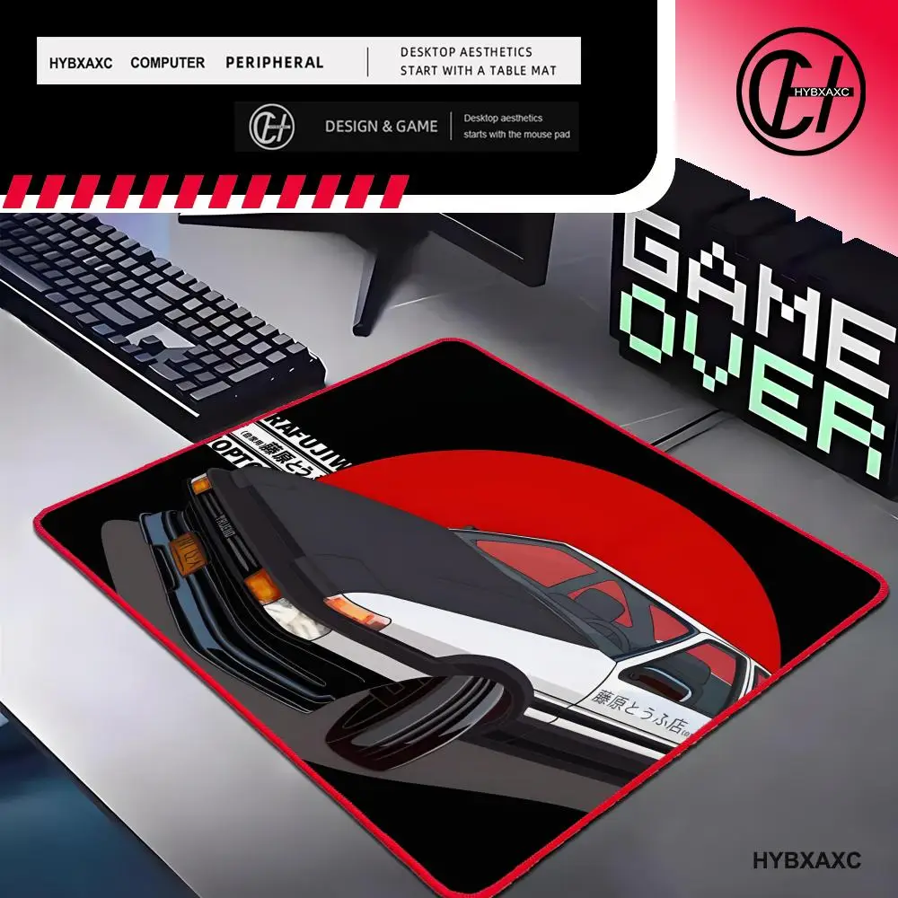 

Anime Racing Initial D Small Size Mouse Pad Desk Mat Non-Slip Rubber Mice Pad 50x50cm Red Lock Edge Keyboard Decoration
