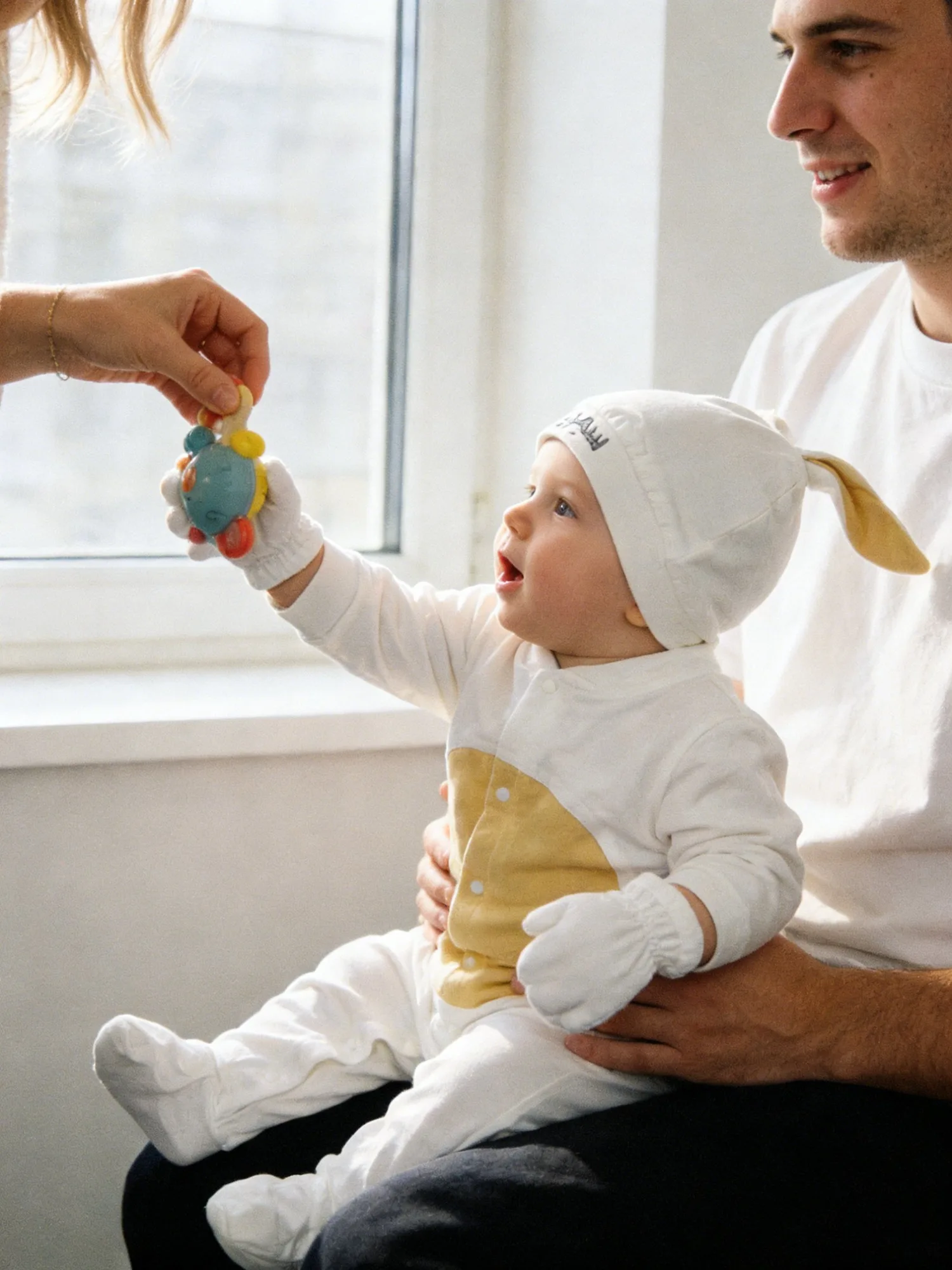 Newborn Boy Middle East Outfit Set - Cream Onesie with Name & Wings for Naming Ceremony