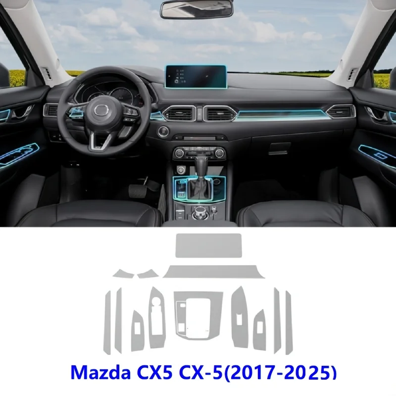 

2017-2025 Mazda CX-5/CX5 In-Vehicle Navigation Screen, Center Console, and Gear Shift Lever Protective Film - Suitable for Autom