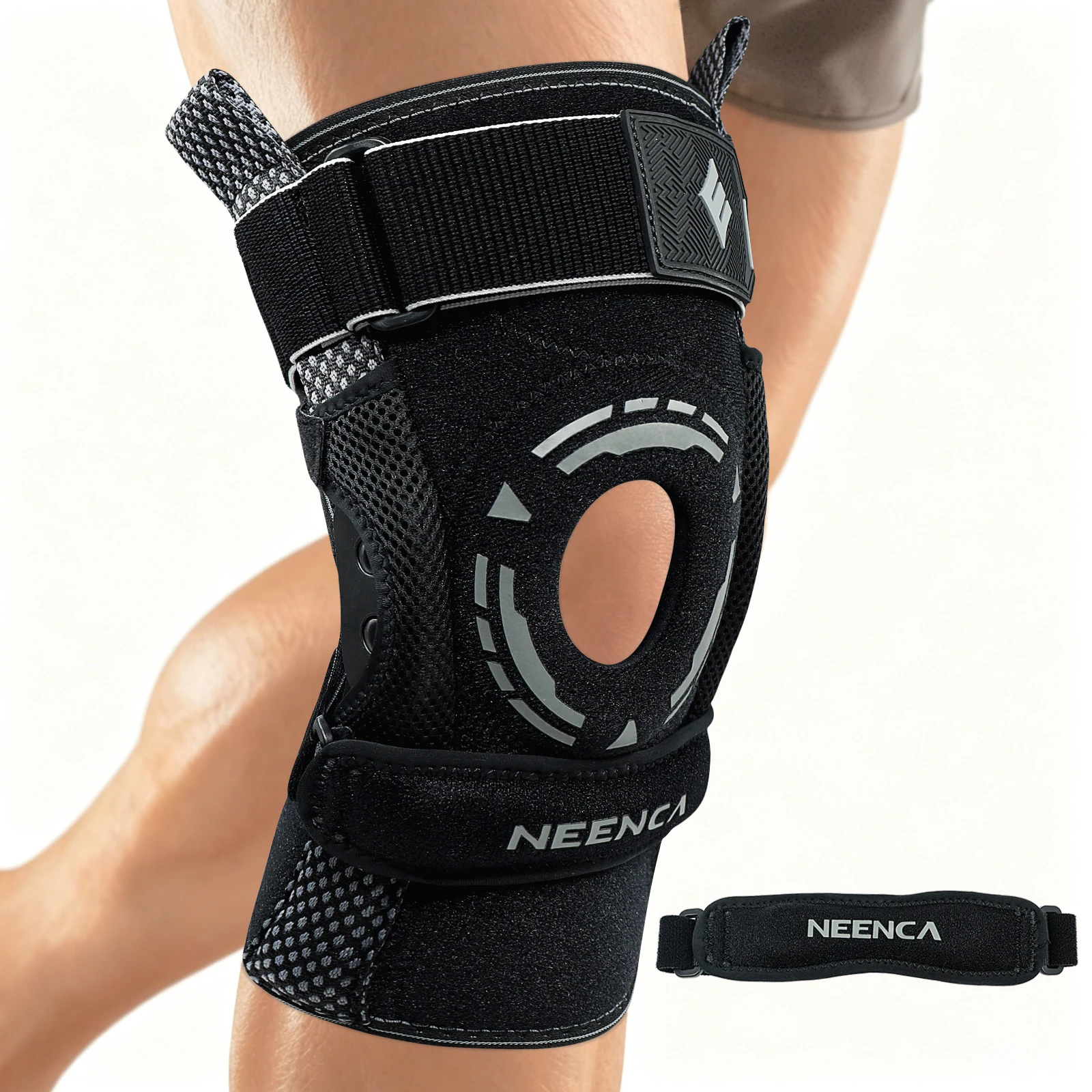 

Knee Brace Support with Patella Pad & Side Stabilizers Compression Knee Sleeve for Meniscus Tear ACL Joint Pain Runner Workout