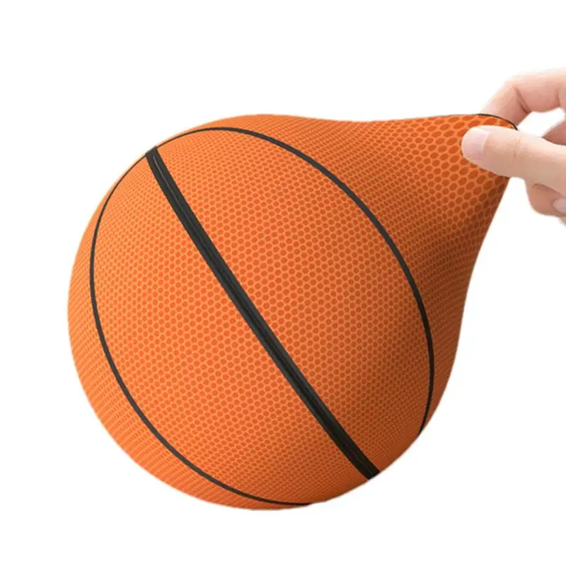 

Quiet Dribble Indoor Basketball 7 Inches Indoor Basketball Game Removable Cover High Elasticity Zippered Quiet Basketball