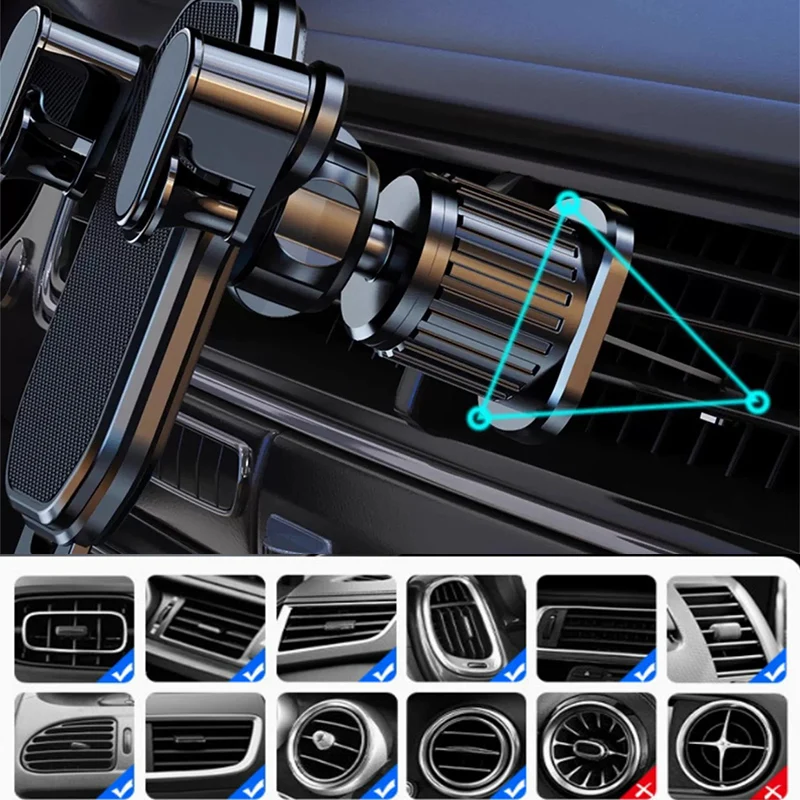 New Support Clip CellPhone Car Phone Holder Air Vent Clip Mount 360° Rotation Gravity Auto Phone Bracket Auto Gravity Car Holder image 6