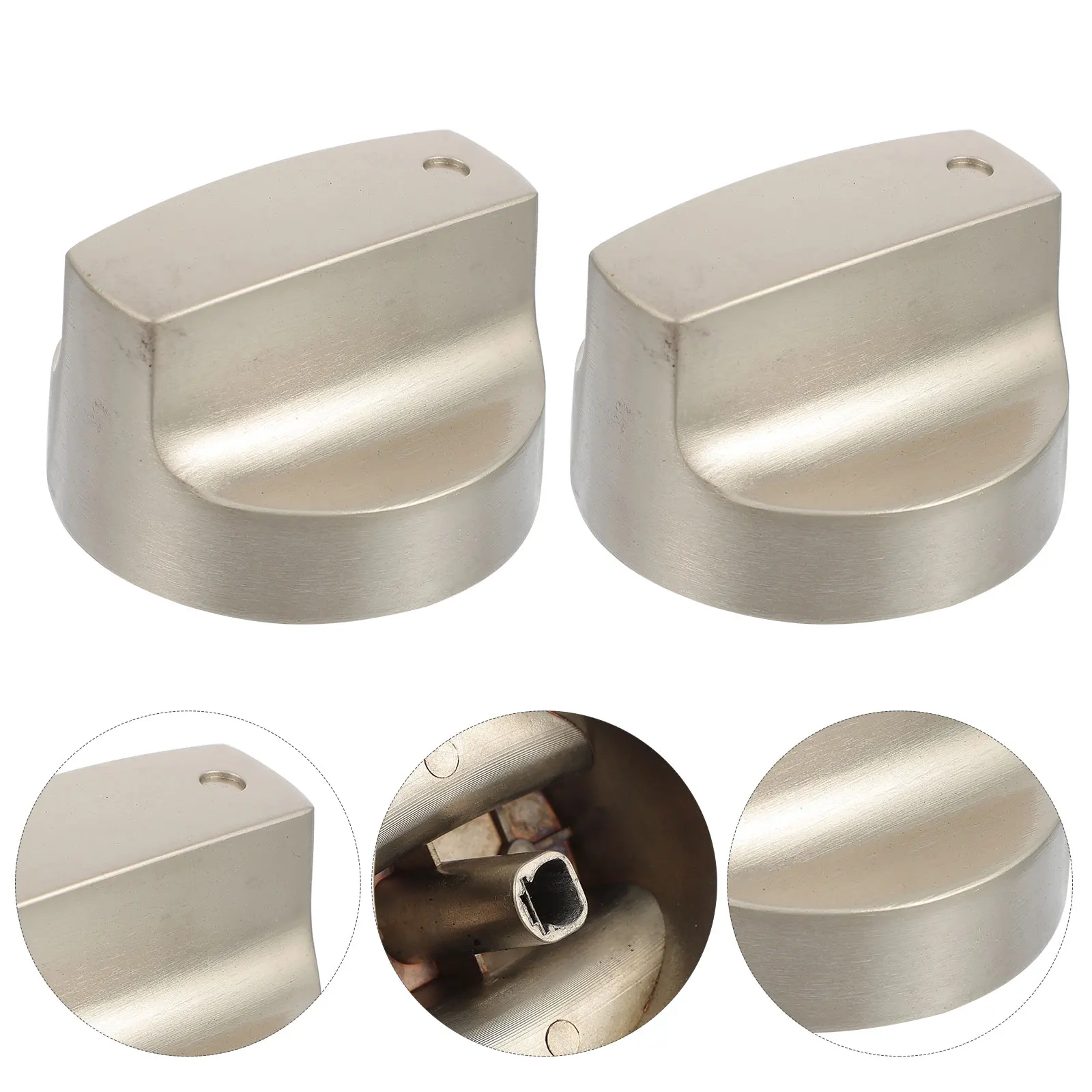 

2Pcs Gas Stove Knob Replacement Durable Metal Cooker Burner Switch Easy Install Thermostat Bake Kitchen Barware Accessories