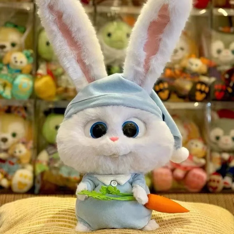 Conejo blanco de Disney, juguete de peluche de dibujos animados, la vida secreta de los mascotas, muñeco líder de conejo, juguete de peluche, regalos de vacaciones para decoración de habitación de niña