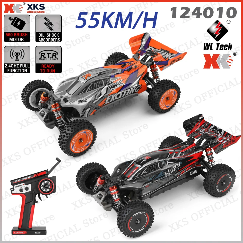 XKS Wltoys 124010 1/12 4WD RC Car - 55 km/h Racing Drift 550 Motore 2.4G Giocattolo elettrico fuoristrada