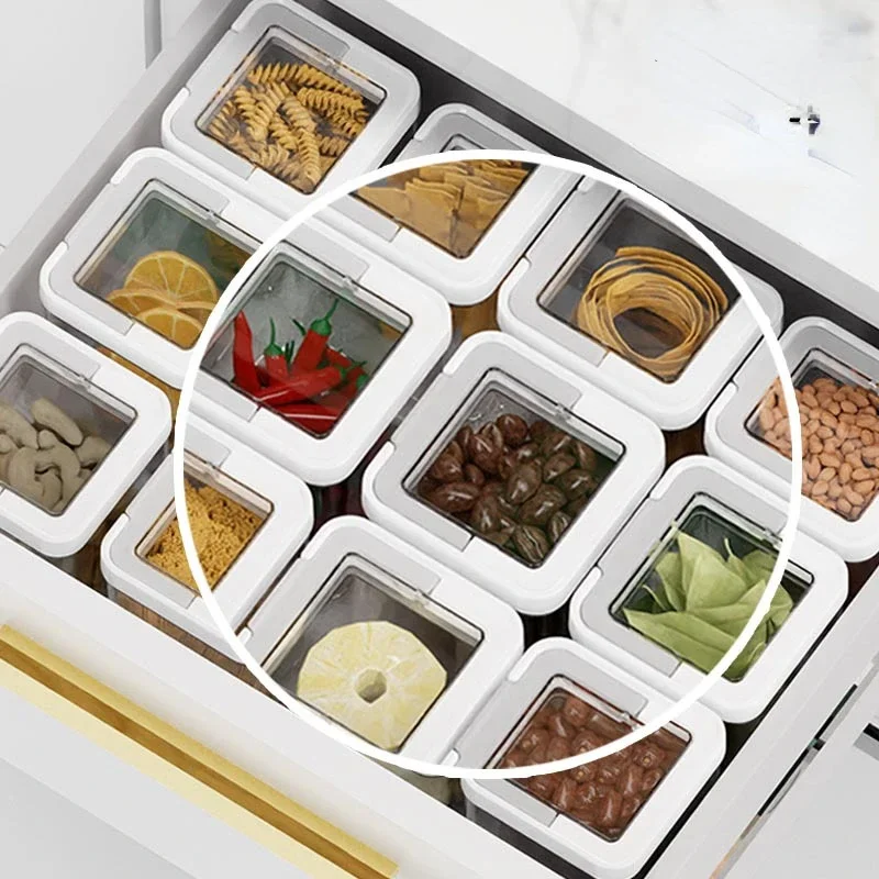 NEW Food Storage Container Plastic Kitchen Refrigerator Noodle Box Multigrain Storage Tank Transparent Sealed Cans Tea Plastic