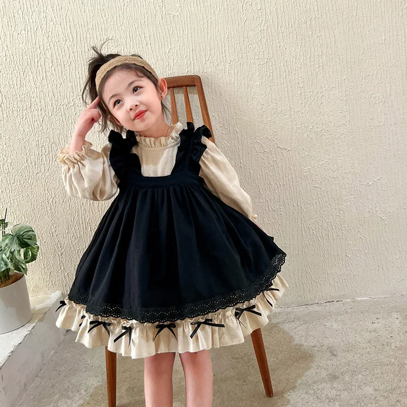 Flower Girl Dresses Girls Autumn Clothes Party Dresses for Sister Clothes Spanish Girl Dress Lolita Dress Toddler Girl Dresses