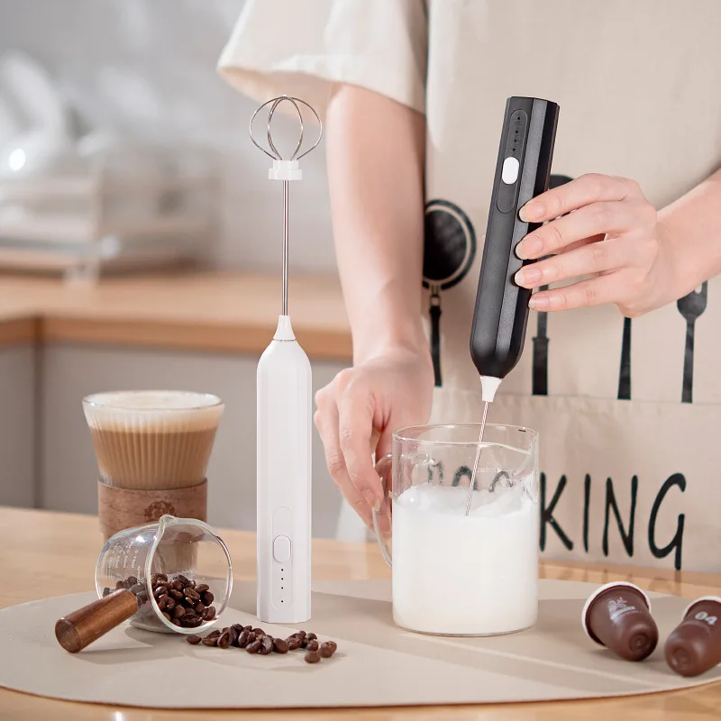 Handheld Egg Beater Froth Mixer Kitchen Stainless Steel Automatic Electric Coffee Milk Foaming Mixer Kitchen Whisk Tools