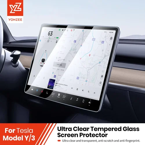 Imagen 1 del producto Protector de pantalla de vidrio templado YZ para Tesla Model 3 Y X 2023 2022 2021, accesorios de Control central, película protectora Tesla HD