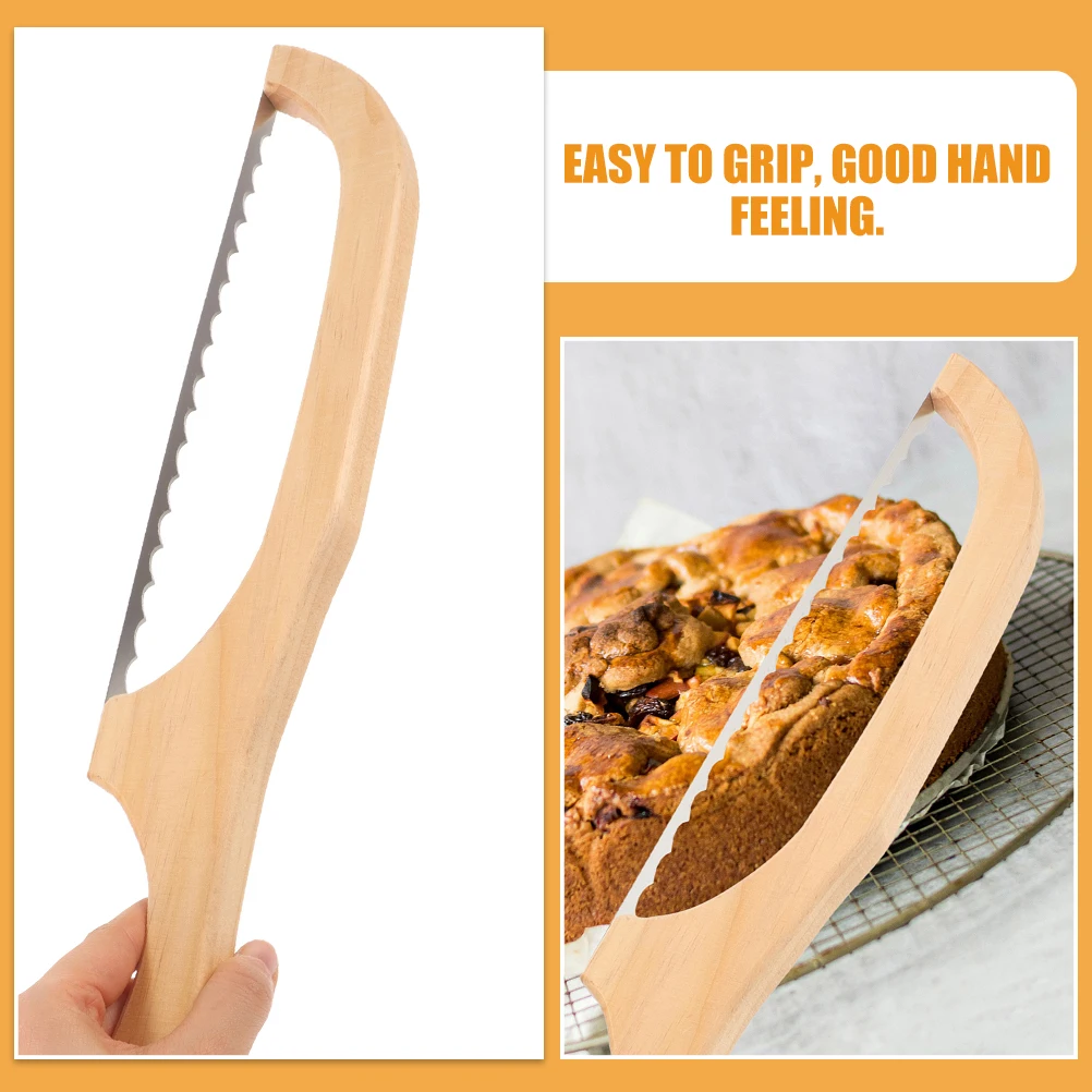 

2 Pcs Bread Slicing Knife Baking Tools Toaster Slicers for Homemade Stainless Steel Kitchen
