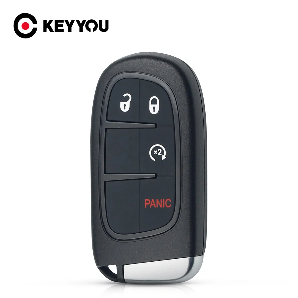 

KEYYOU For Jeep Cherokee DODGE RAM Durango Chrysler Remote Car Key Case Replacement 3/4/5 Buttons For RAM 1500 2500 3500