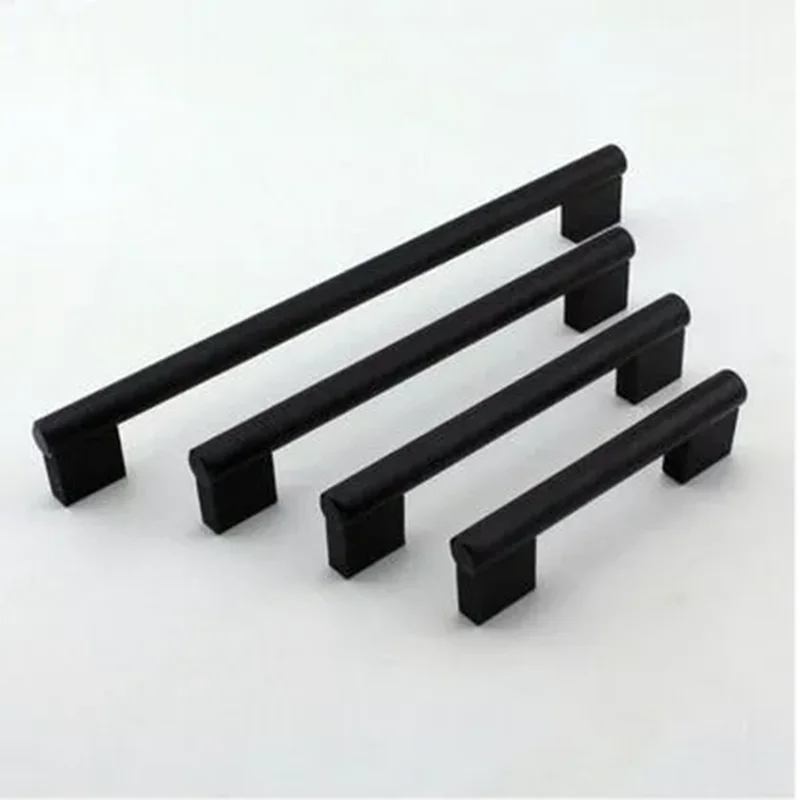 

96 128 160mm modern black furniture handles matte black kitchen cabinet dresser handles 6.3" antique stain black cupboard pulls