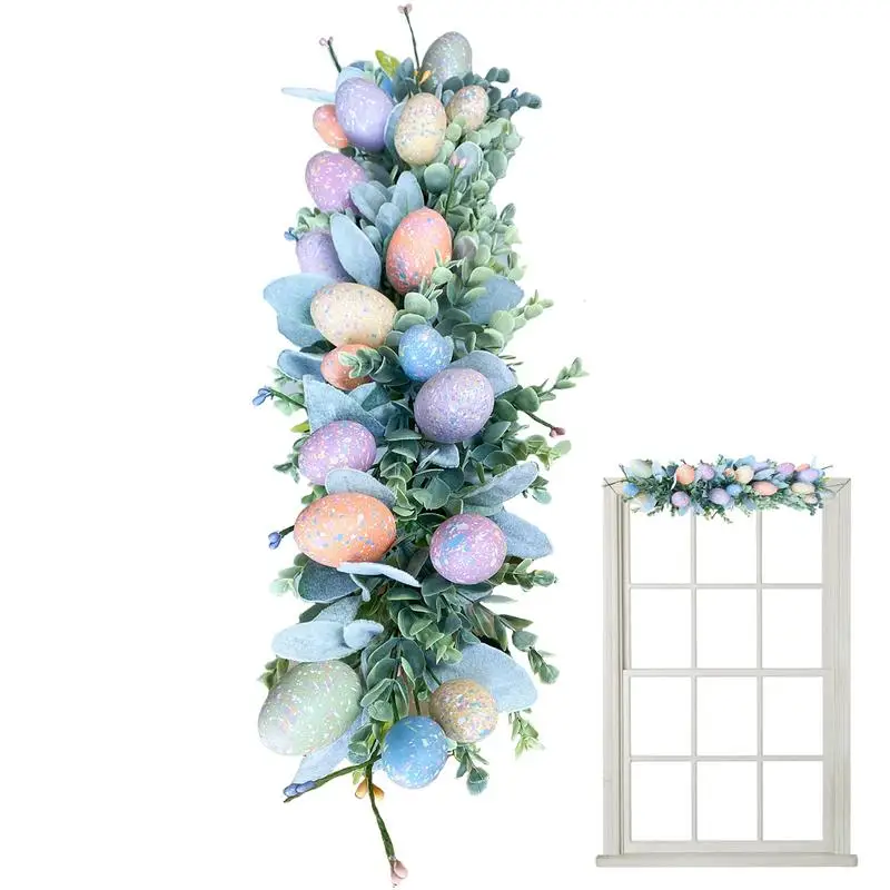

Spring Door Wreath Artificial Spring Wreath 60cm Spring Window Garland Hanger Decor Eucalyptus Leaves Garland For Door Wall