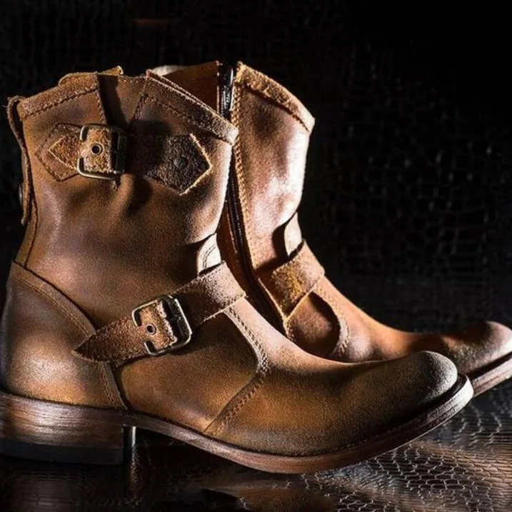 bottes-de-moto-a-boucle-en-cuir-vieilli-pour-hommes-bottes-de-moto-vintage-robustes-mi-mollet-bottes-decontractees-a-la-mode-pour-vetements-d'automne-et-d'hiver