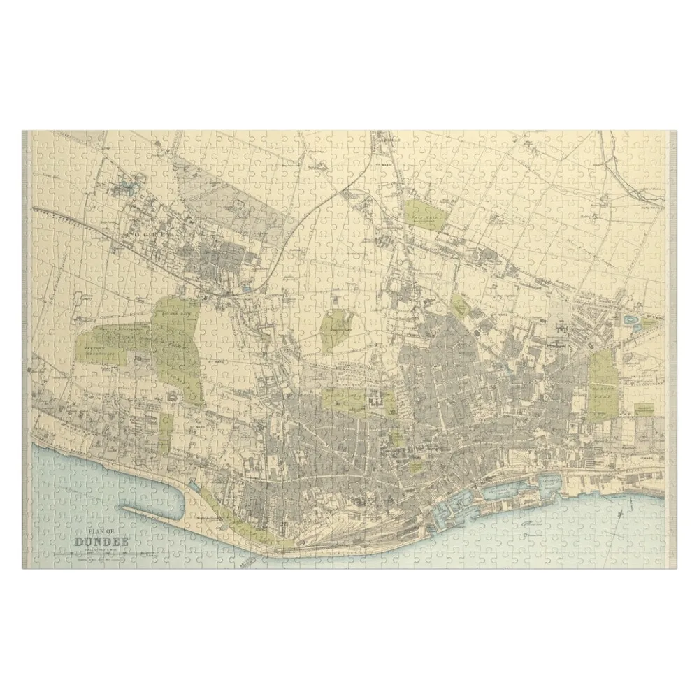 Old Dundee Scotland Map (1912) The City of Discovery Vintage Atlas Jigsaw Puzzle Game Children Iq Custom Gifts Puzzle