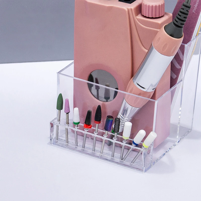 Scatola portaoggetti per punte da trapano per unghie Strumenti per manicure Supporto professionale Punte per trapano per unghie Organizer Stand Display Scatola per smerigliatrice per smalto