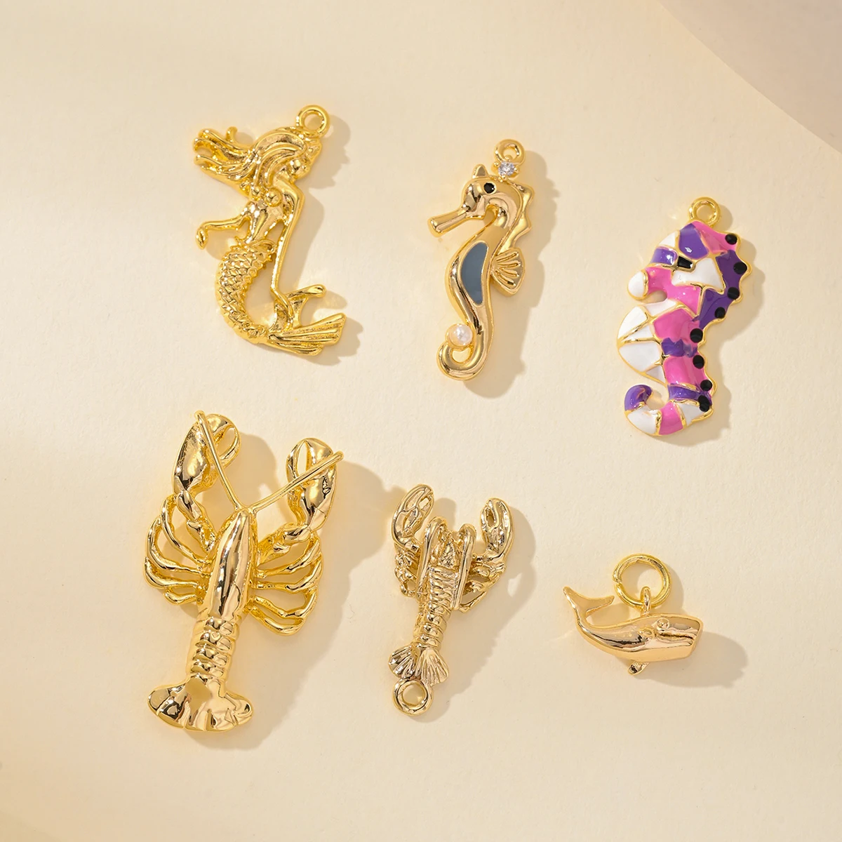 

Оптовая продажа с фабрики, золотой цвет, латунь и морская жизнь, подвески, подвески, ожерелье и браслет, серьги, ювелирные изделия своими руками, аксессуары