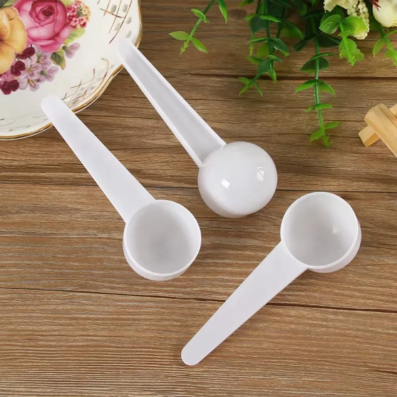 10g Plastic Measuring Spoons 20ml Mini Scoops for Protein Powder Creatine Coffee Lab Baking Laundry Canisters Dry Goods