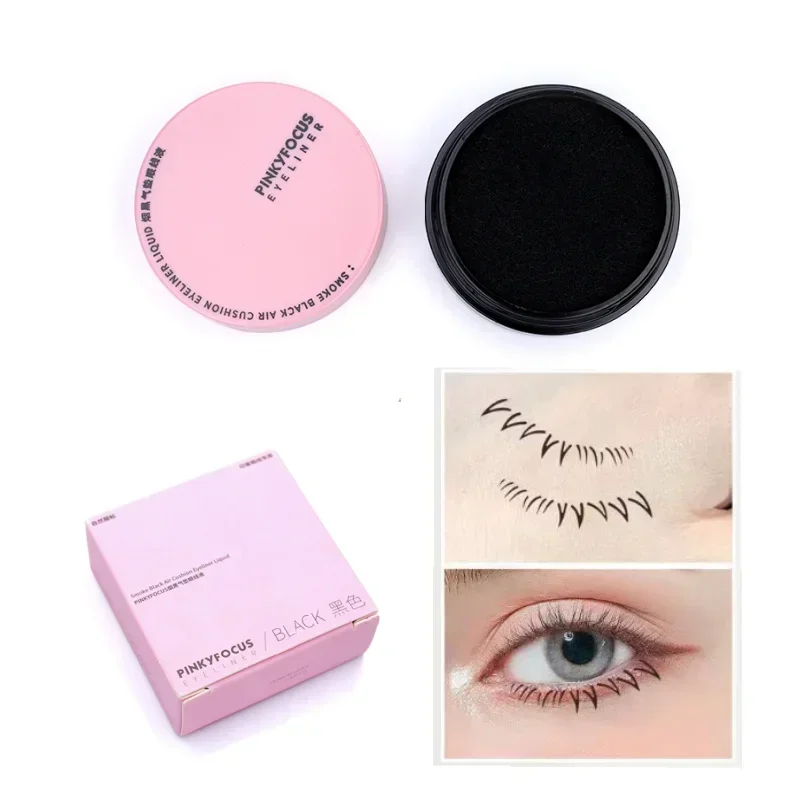 Hochwertiger 2-in-1-DIY-Stempel für die untere Wimpern, schweißfeste Wimperntusche, schnell trocknender, mattierter flüssiger Eyeliner, klarer Eyeliner, Wimpern-Make-up