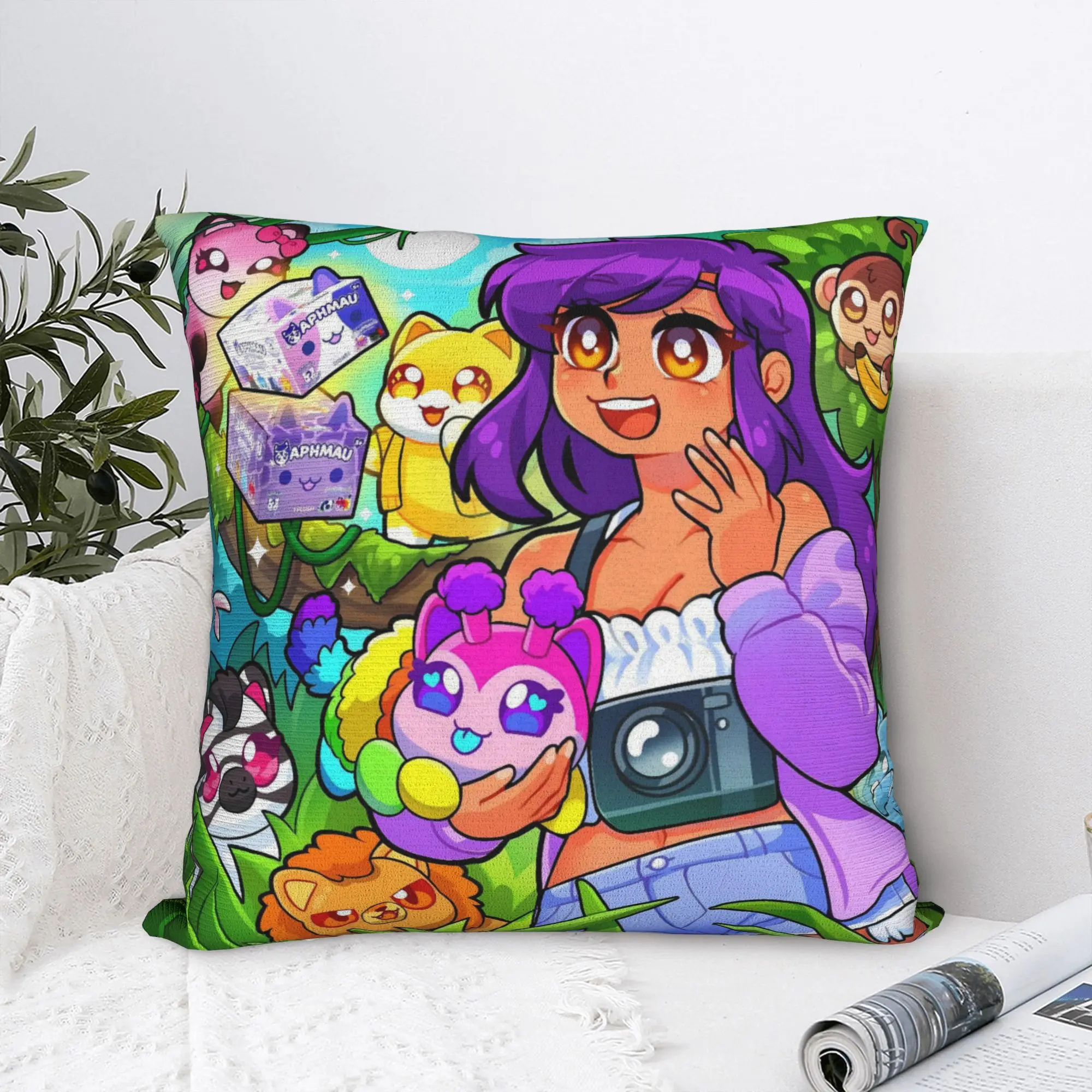 Bright Aphmau Sunny Background Art Pillowcases  Funny Pillow Case For Chair Sofa Home Decor Comfy Pillow Cover