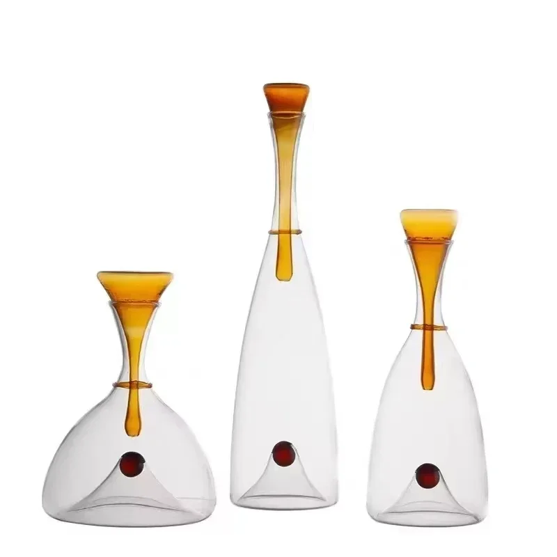 Creative Modern Minimalist Glass Decanter Home Bar Restaurant Party Decanter Brandy Whiskey Tequila Wine Divider Wine Cabinet De